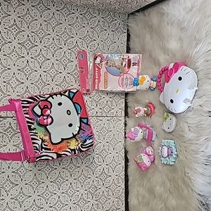 Hello Kitty bundle figurines storage containers small tote